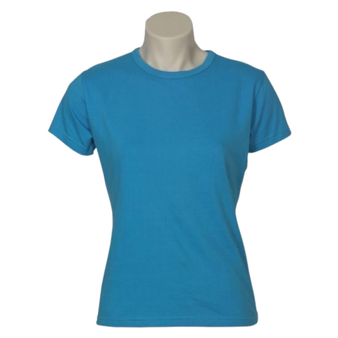 Womens Plain Ladies T Shirt 100% Cotton Basic Tee Casual Top Size 6 Tops