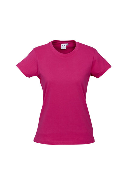 Womens Plain Ladies T Shirt 100% Cotton Basic Tee Casual Top Size 6 Tops