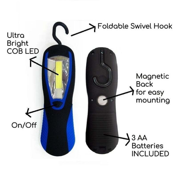 Ultra Bright Work Light With Cob Led Technology Convenient Swivel Hook Magnetic Back For Easy Mounting Light Bulbs