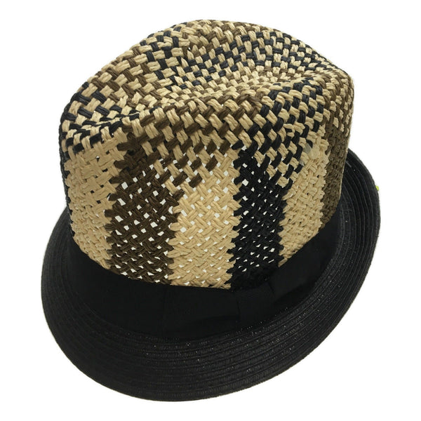 3 Tone Lattice Weave Paper Straw Trilby Hat Fedora Trim Sun Summer Cap M (57Cm) Hats