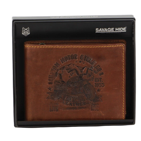 Billy The Kid Mens Leather Wallet Western With Detachable Chain In Gift Box Cognac Bags
