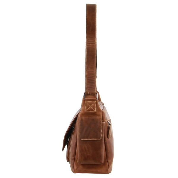 Billy The Kid Men's Genuine Leather Messenger Bag In Cognac Bags