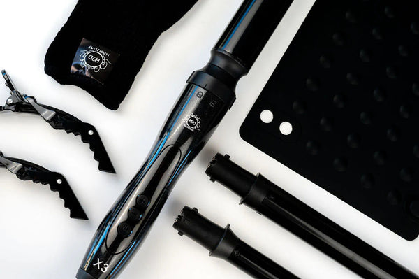 H2d X3 Professional Hair Curling Wand Ceramic Curler Roller Black Straightening & Curling Irons