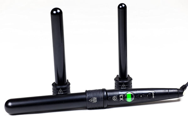 H2d X3 Professional Hair Curling Wand Ceramic Curler Roller Black Straightening & Curling Irons