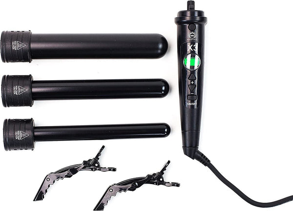 H2d X3 Professional Hair Curling Wand Ceramic Curler Roller Black Straightening & Curling Irons