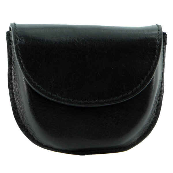 Milleni Genuine Leather Coin Purse Holder Wallet With Belt Loop Black Wallets