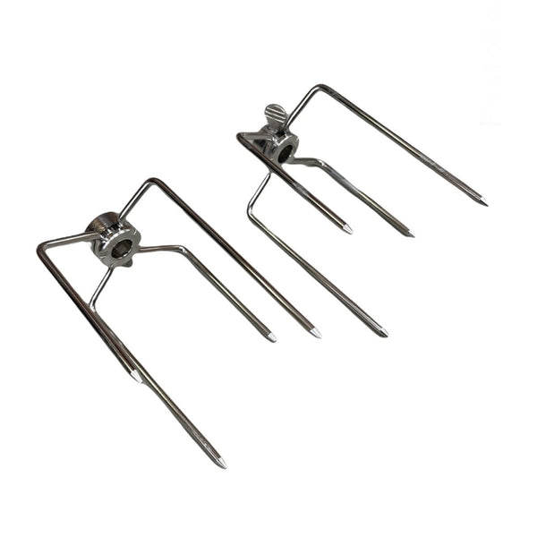 Br Outdoor 2Pcs Rotisserie Spit Forks Roast Chicken Kabob Skewer Bbq Gyro Barbecue Accessories