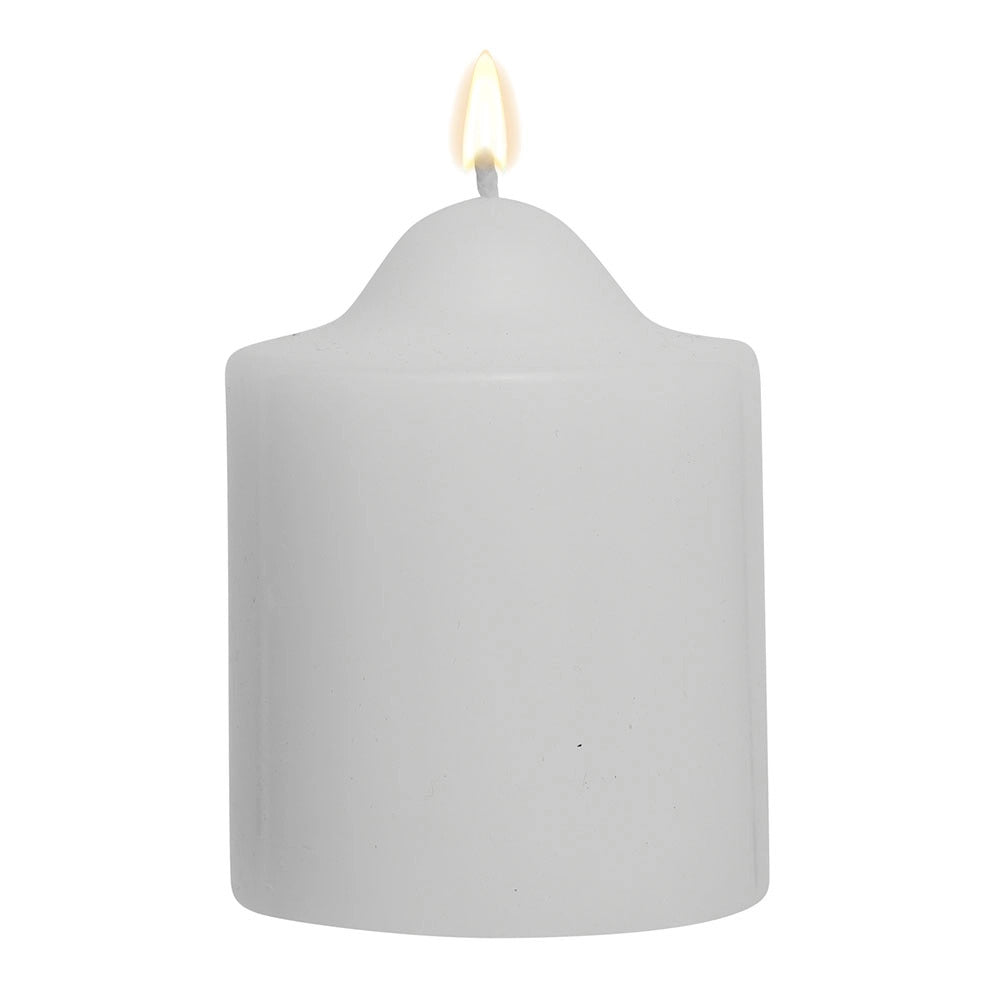 Br Home 48X Premium White Church Pillar Unscented Lead Free 24Hrs Burn Time 5X10cm Candles