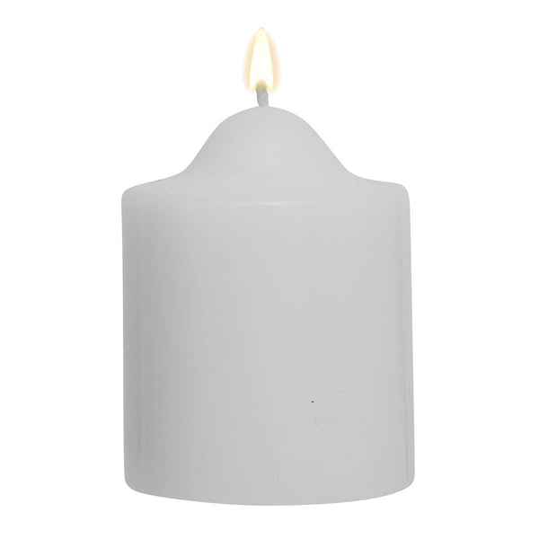 Br Home 48X Premium White Church Pillar Unscented Lead Free 24Hrs Burn Time 5X10cm Candles