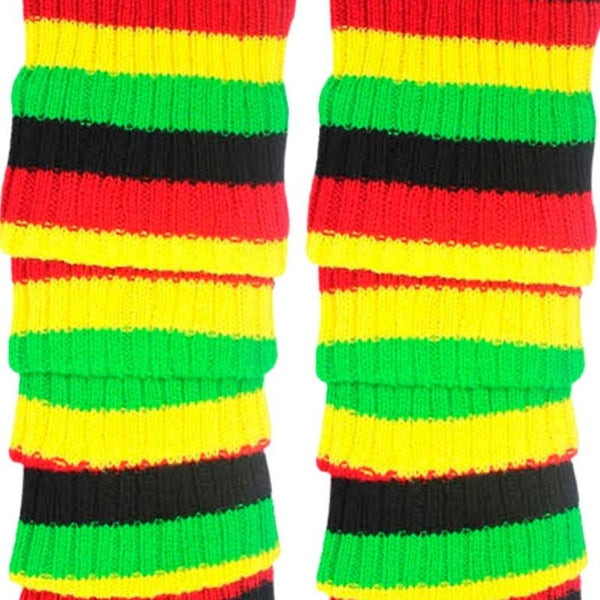 Br Costumes Rainbow High Knitted Womens Neon Party Ankle Socks 80S Dance Indigenous Colours Leg Warmers