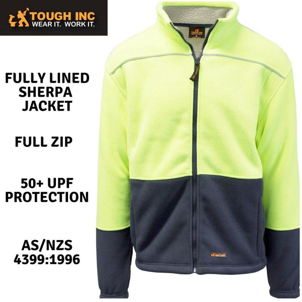 Hi Vis Polar Fleece Sherpa Jacket Full Zip Thick Lined Winter Safety Jumper Yellow 3Xl Coats Jackets & Vests