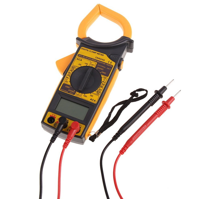 Digital Clamp Meter Ac/Dc Voltage Resistance Frequency Dm6266 Batteries Incl. Clamps & Vices