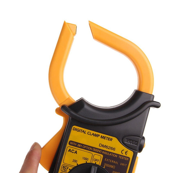 Digital Clamp Meter Ac/Dc Voltage Resistance Frequency Dm6266 Batteries Incl. Clamps & Vices