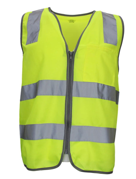 Hi Vis Safety Vest Reflective Tape Zip Up Workwear Pocket High Visibility In Yellow Xxl Safety Vests