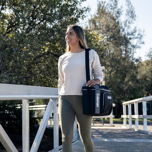 Coleman 30 Can Soft Cooler Insulated Outdoor Camping Picnic Bag Black Ice Chests & Coolers