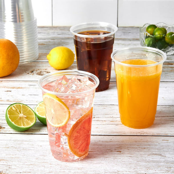 540X 16Oz (480Ml) Premium Plastic Clear Cups Extra Strong Pet Bpa Free Cups & Saucers