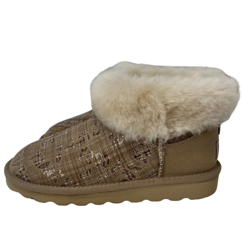 Womens Australian Sheepskin Wool Fur Mini Ugg Ankle In Sand Size 6 Boots