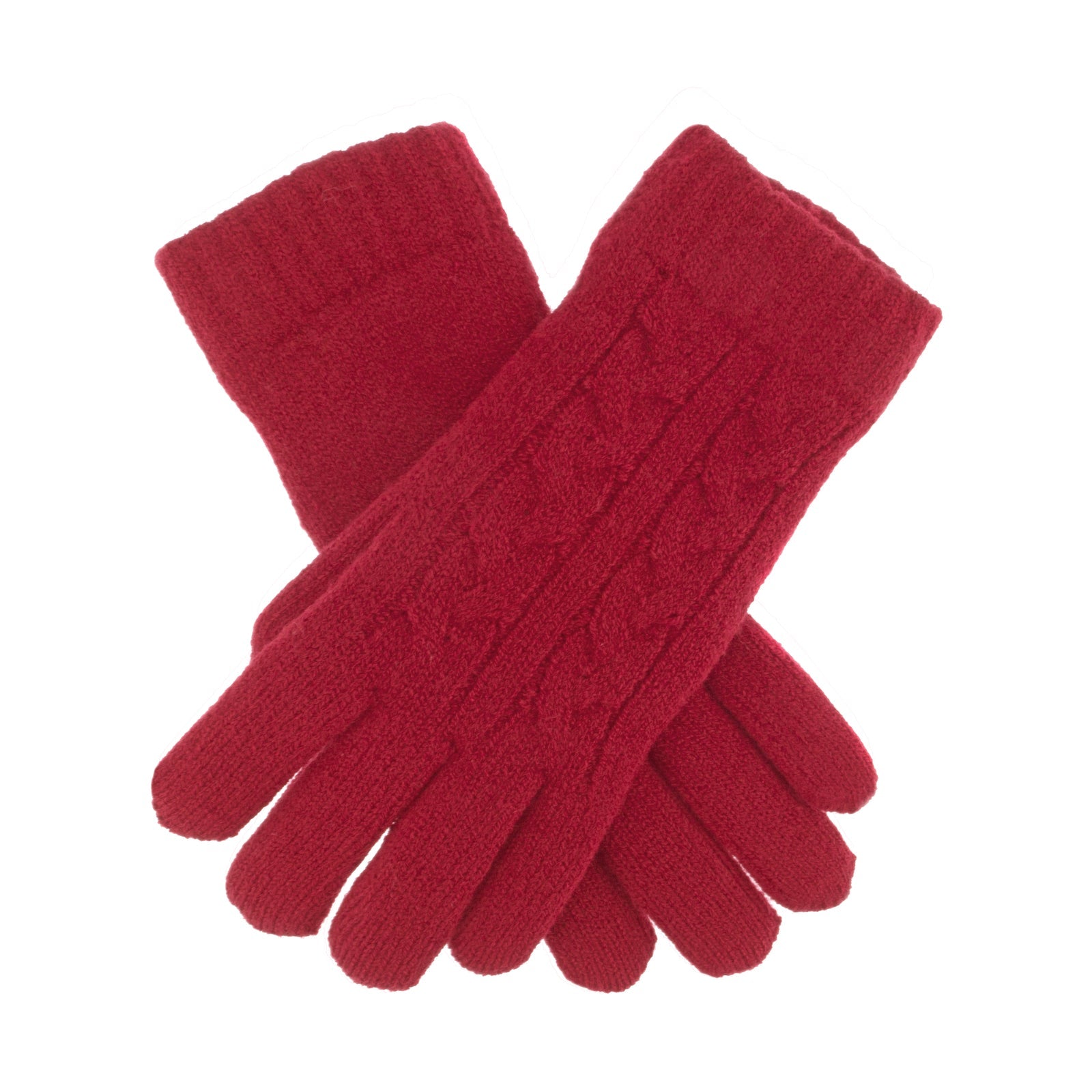Dents Womens Cable Knit Gloves In Berry Gloves & Mittens