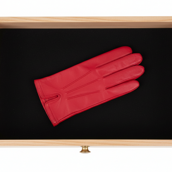 Dents Mens Genuine Full Grain Leather 3 Point Stitch Fleece Lined Warm Winter Gloves