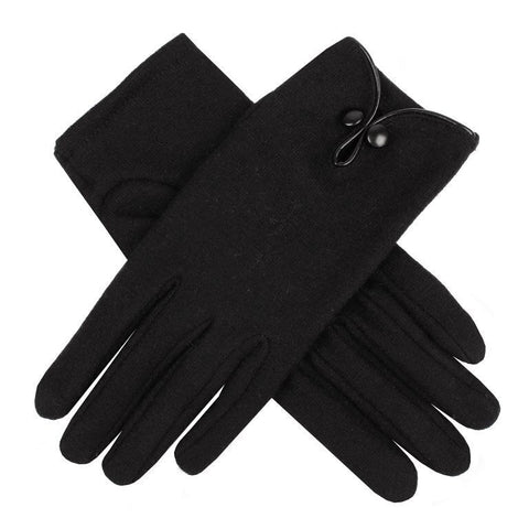 Dents Ladies Womens 100% Wool Gloves Unlined Warm Winter Black ( ) Gloves & Mittens