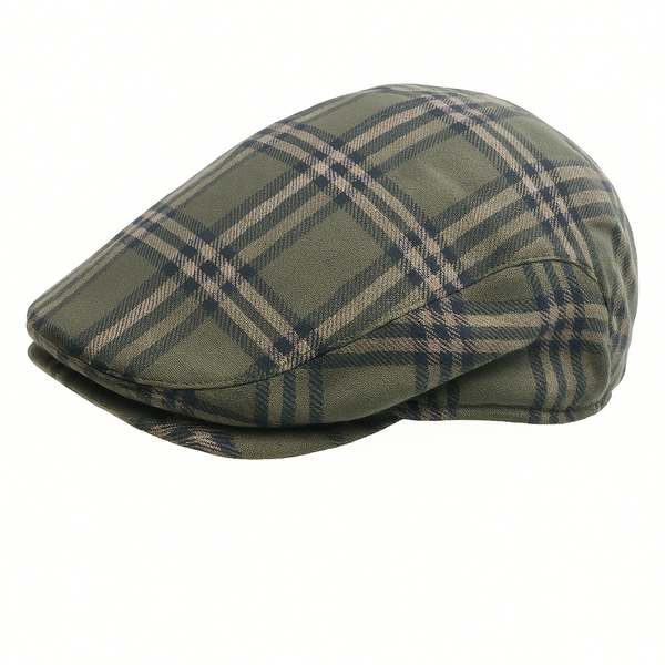 Dents Quilted Flat Ivy Cap Hat Driving Newsboy Elastic Back Cabbie Grey Check 55Cm Hats