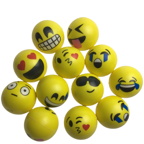 Br Toys 12 Emoji Face Stress Balls Hand Relief Squeeze Tension Reliever Soft Smiley 70Mm Squeezable Stress Relievers