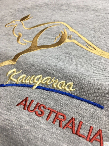 Adult Australian Kangaroo T Shirt Day 100% Cotton Souvenir Tee Top Grey L T Shirts