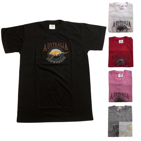 Adult Australia Kangaroo T Shirt Day Souvenir Tee Top 100% Cotton Grey T Shirts
