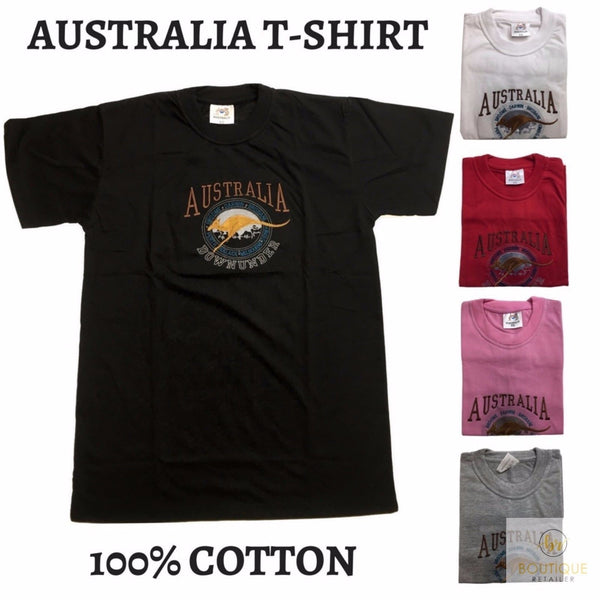 Adult Australia Kangaroo T Shirt Day Souvenir Tee Top 100% Cotton Grey T Shirts