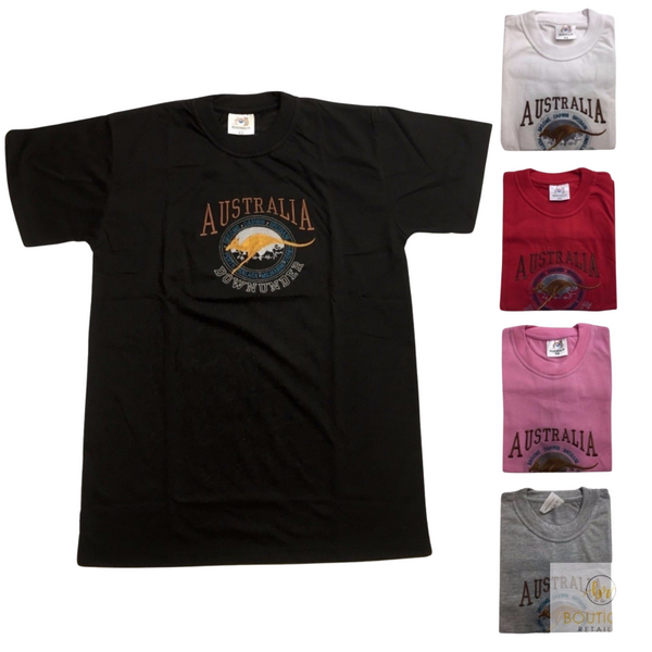 Adult Australia Kangaroo T Shirt Day Souvenir Tee Top 100% Cotton Grey T Shirts