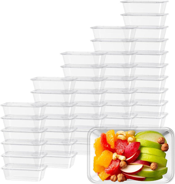 500Pcs 350Ml Reusable Food Containers Plastic Meal Prep Storage W/Lids Bpa Free (145*100*40Mm) Food Storage Containers