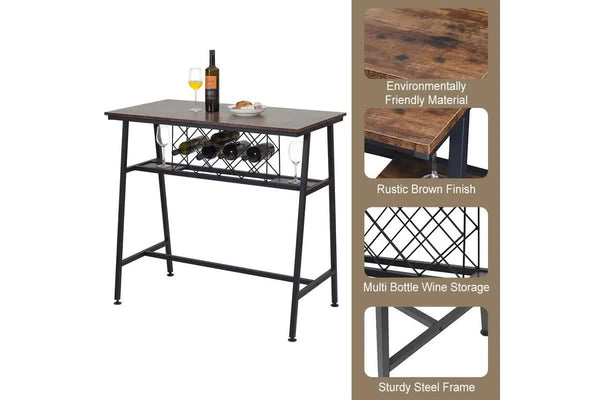 Viviendo Dining Table Bar With Wine Storage Rack Style Bar Tables
