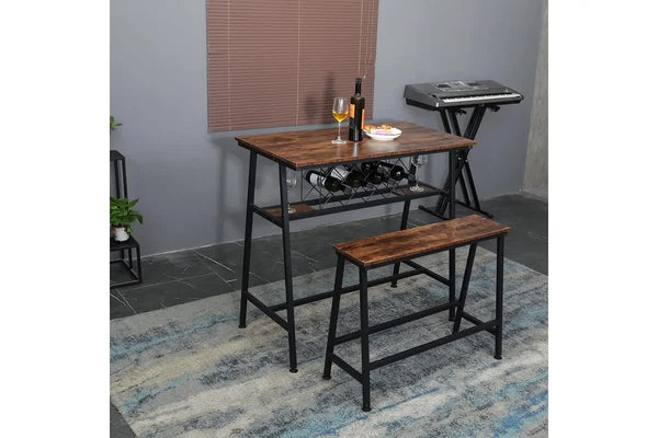 Viviendo Dining Table Bar With Wine Storage Rack Style Bar Tables