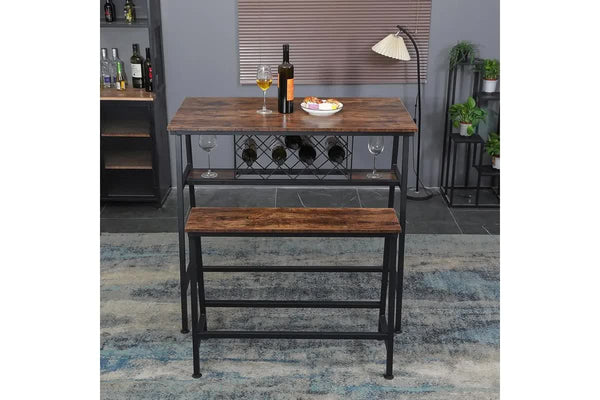 Viviendo Dining Table Bar With Wine Storage Rack Style Bar Tables