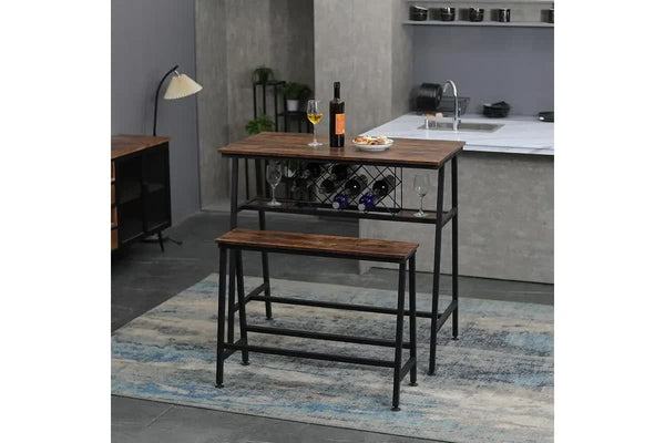 Viviendo Dining Table Bar With Wine Storage Rack Style Bar Tables