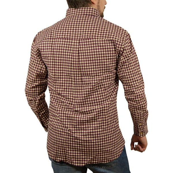 Jacksmith Mens Long Sleeve Flannelette Shirt 100% Cotton Burgundy Check Casual Shirts