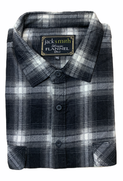 Br Apparel Mens Flannelette Long Sleeve Shirt 100% Cotton Authentic Half Placket Black 6Xl Casual Shirts