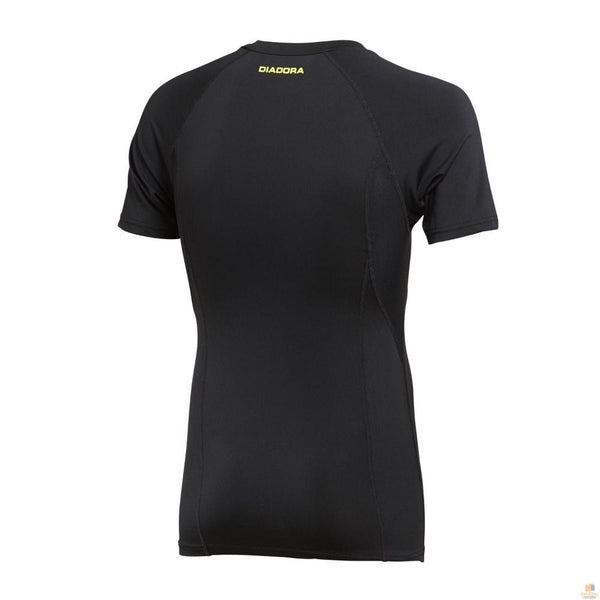 Diadora Mens Compression Short Sleeve T Shirt Top Gym Thermal Black Casual Shirts