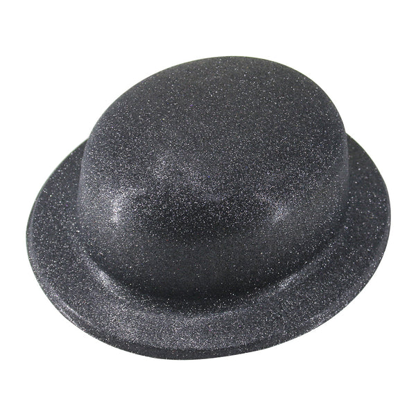 Br Costumes Glitter Bowler Hat Fancy Party Plastic Cap Fun Dress Up Sparkle Hats