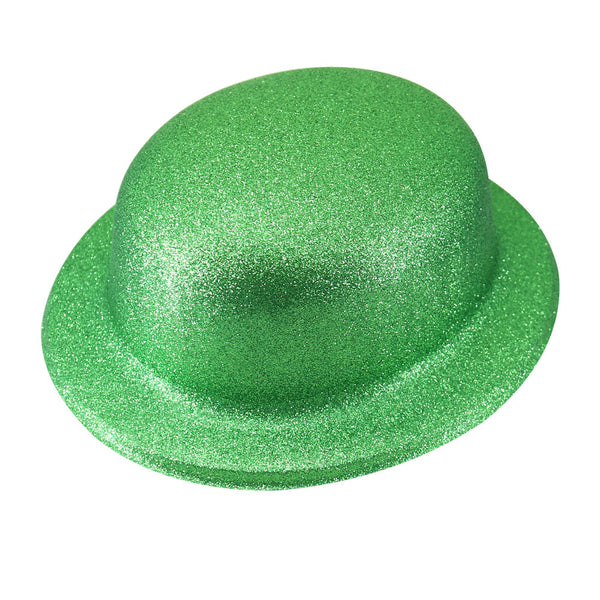 Br Costumes Glitter Bowler Hat Fancy Party Plastic Cap Fun Dress Up Sparkle Hats