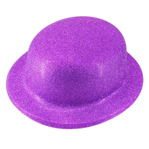 Br Costumes Glitter Bowler Hat Fancy Party Plastic Cap Fun Dress Up Sparkle Hats