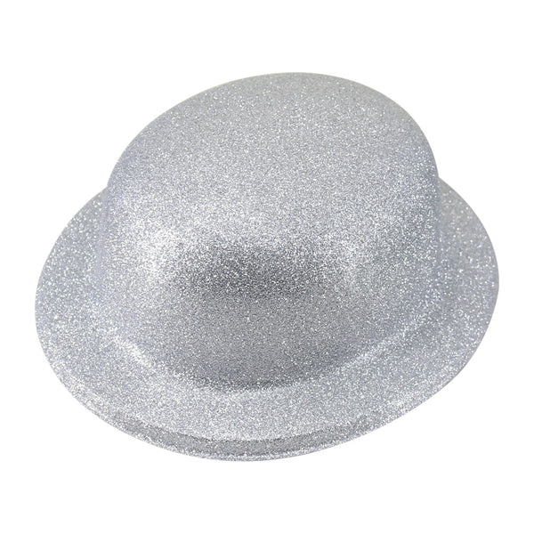 Br Costumes Glitter Bowler Hat Fancy Party Plastic Cap Fun Dress Up Sparkle Hats