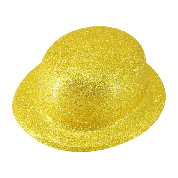 Br Costumes Glitter Bowler Hat Fancy Party Plastic Cap Fun Dress Up Sparkle Hats