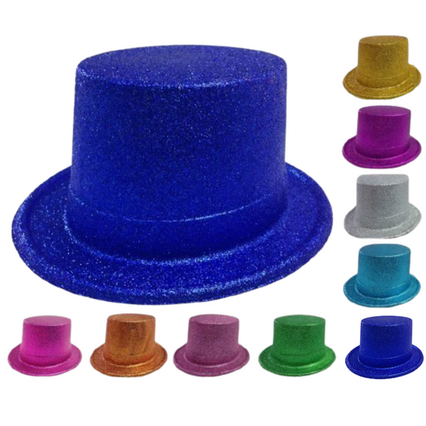 Br Costumes Glitter Top Hat Fancy Party Plastic Tall Cap Fun Dress Up Sparkle Red Hats