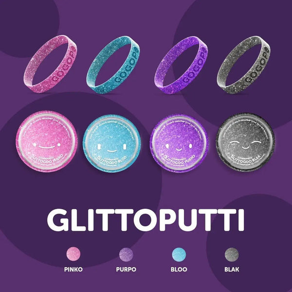 1Pc Glittoputti Arm Bands Silicone Slime Wristband With Tub Assorted Colours Armbands