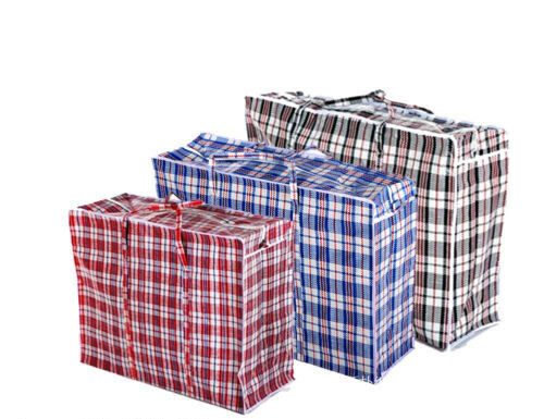 Br Apparel 10X Large Stripe Bag Packing Storage Zip Shopping Travel Check House Moving 65Cm 60Cm 25Cm Storage Bags