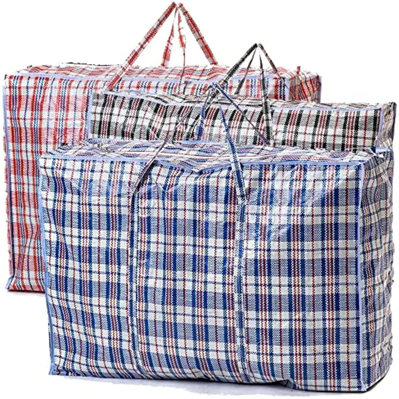 Br Apparel 12X Large Stripe Bag Packing Storage Zip Shopping Travel Check House Moving 78Cm 90Cm 25Cm Storage Bags