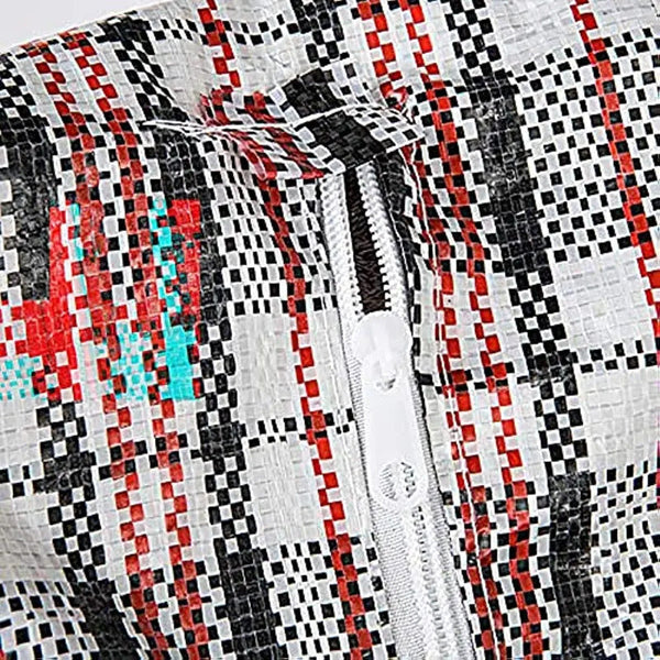 Br Apparel 1X Large Stripe Bag Packing Storage Zip Shopping Travel Check House Moving 90Cm 78Cm 25Cm Storage Bags