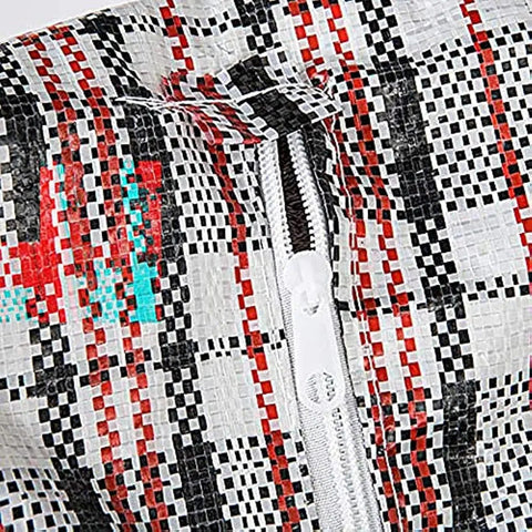 Br Apparel 1X Large Stripe Bag Packing Storage Zip Shopping Travel Check House Moving 90Cm 78Cm 25Cm Storage Bags