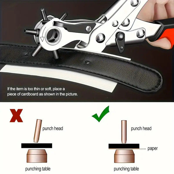 Br Apparel Multi Size Leather Belt Eyelet Hole Punch Puncher Plier Revolving Handcraft Tool Pliers